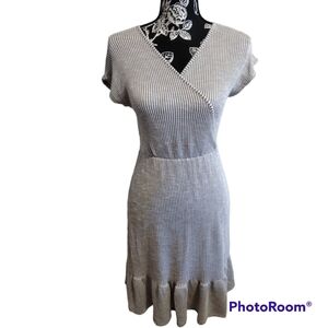 Caution to the Wind mock wrap dress